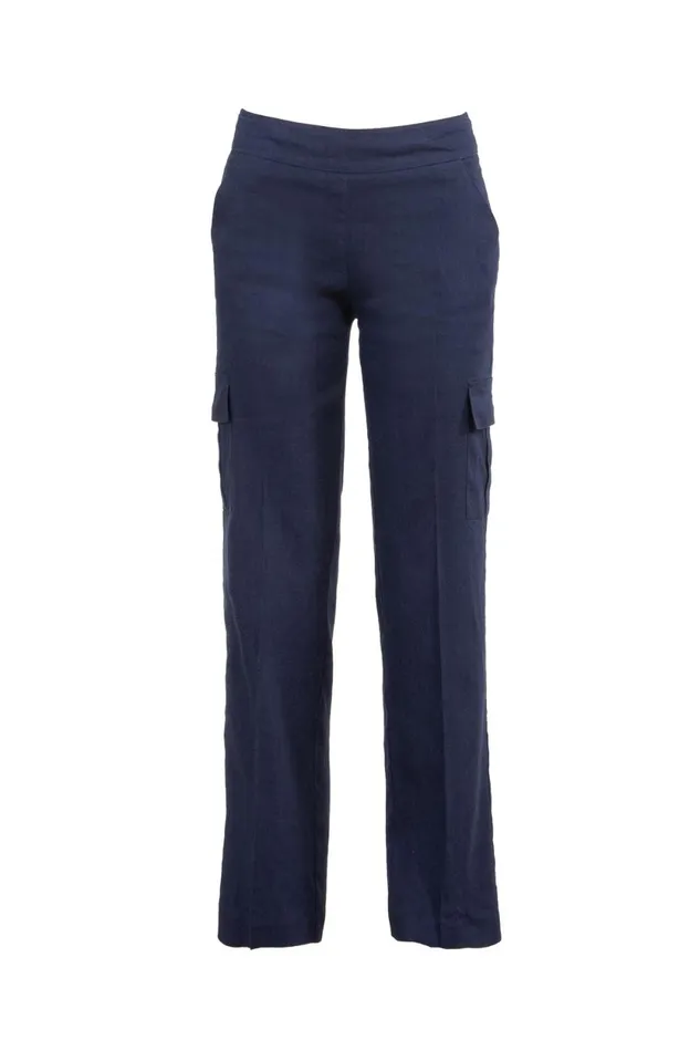 Avenue Montaigne KOOL Linen Navy Women Pants Avenue Montaigne KOOL Linen Navy Women Pants