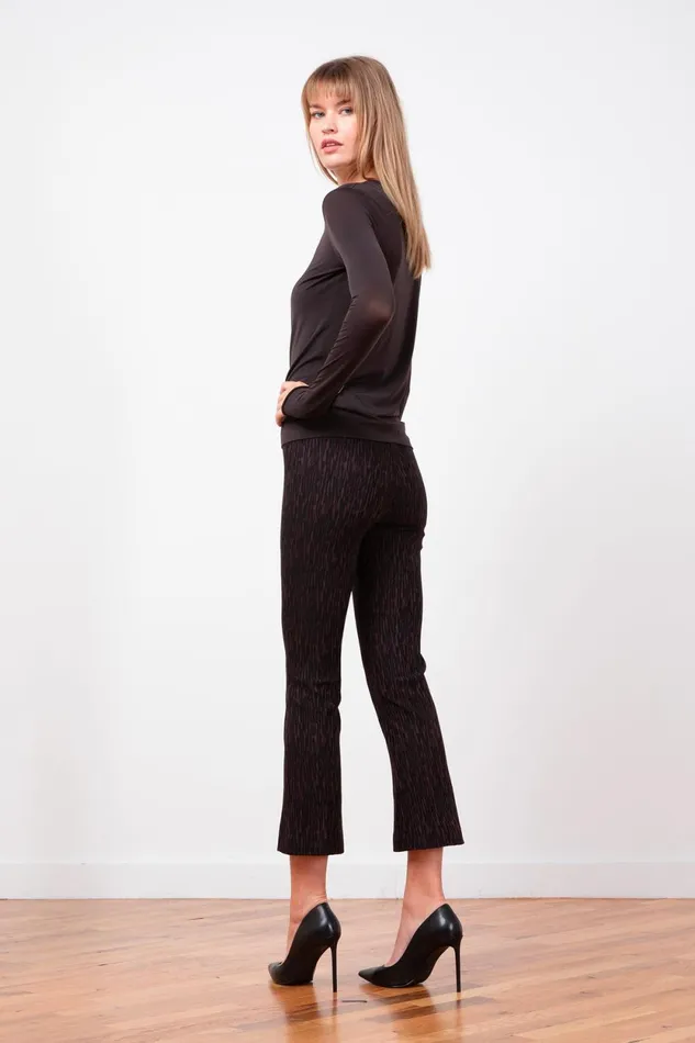 Avenue Montaigne LEO Abstract Brown Women Pants