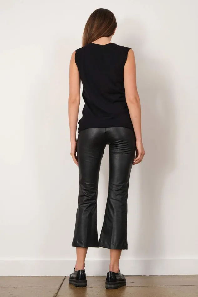 Avenue Montaigne LEO Pleather Black Women Pants Avenue Montaigne LEO Pleather Black Women Pants