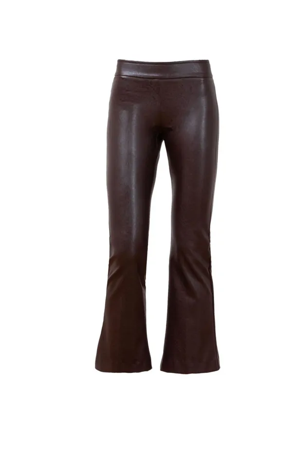 Avenue Montaigne LEO Pleather Brown Women Pants Avenue Montaigne LEO Pleather Brown Women Pants