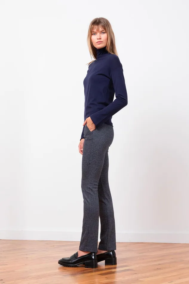 Avenue Montaigne LOUIS Houndstooth Navy Women Pants Avenue Montaigne LOUIS Houndstooth Navy Women Pants