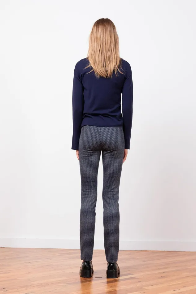 Avenue Montaigne LOUIS Houndstooth Navy Women Pants Avenue Montaigne LOUIS Houndstooth Navy Women Pants