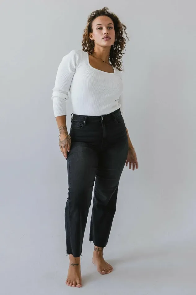Avery Straight Leg Jeans Black Women Bohme Denim