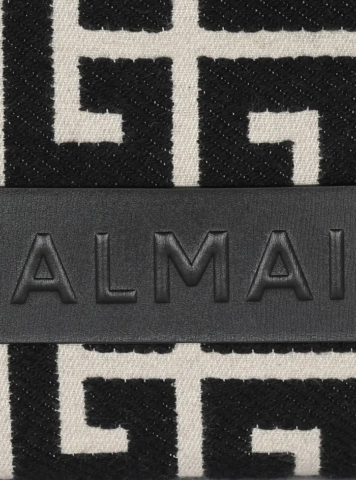BArmy Monogrammed Jacquard And Leather Tote Bag Black Women Balmain Handbags