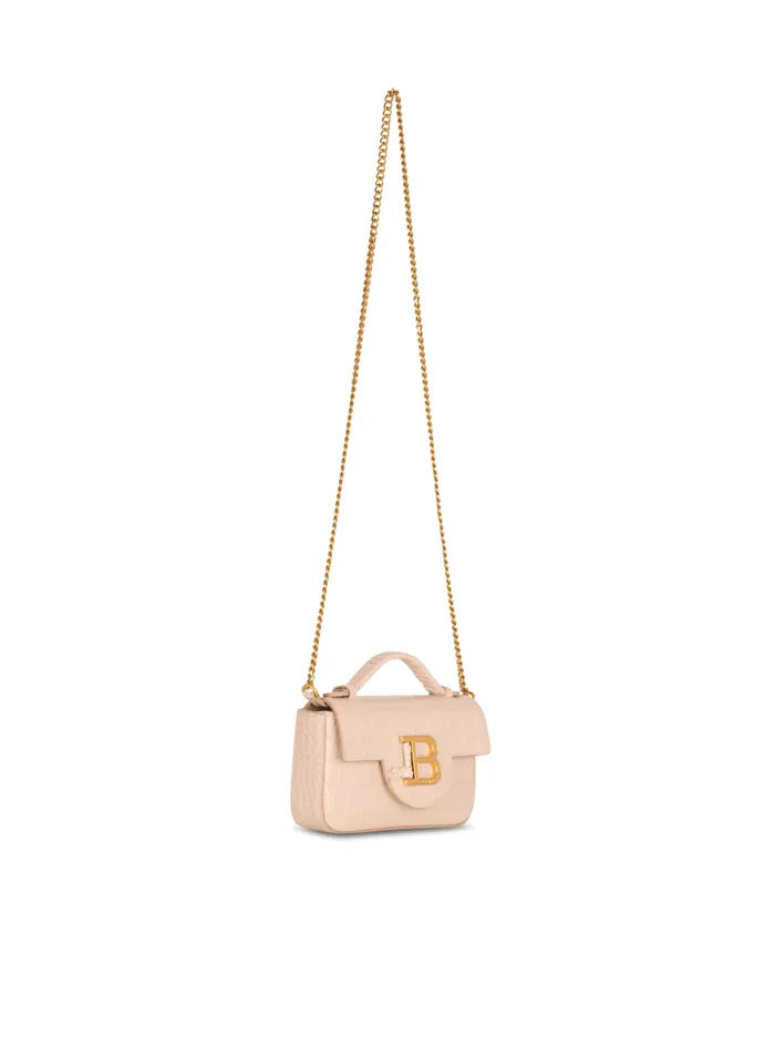 BBuzz 17 Mini Bag In Crocodileembossed Calfskin Beige Women Balmain Crossbody Bags