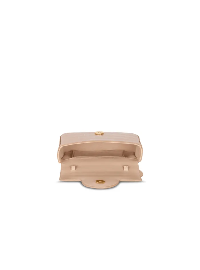 BBuzz 17 Mini Bag In Crocodileembossed Calfskin Beige Women Balmain Crossbody Bags