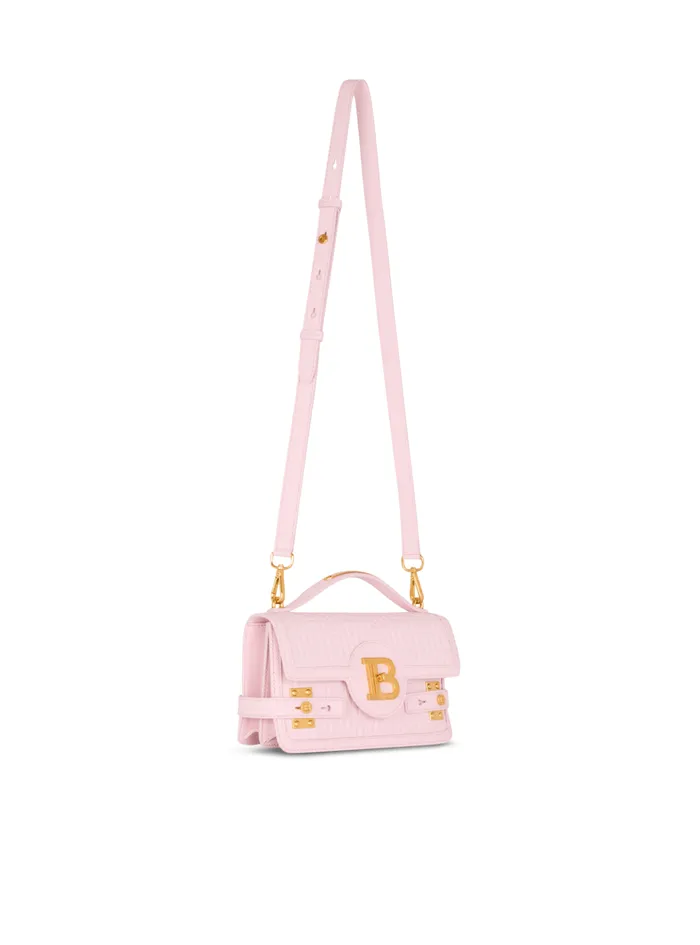 BBuzz 24 Grained Monogram Leather Shoulder Bag Pink Women Balmain Handbags