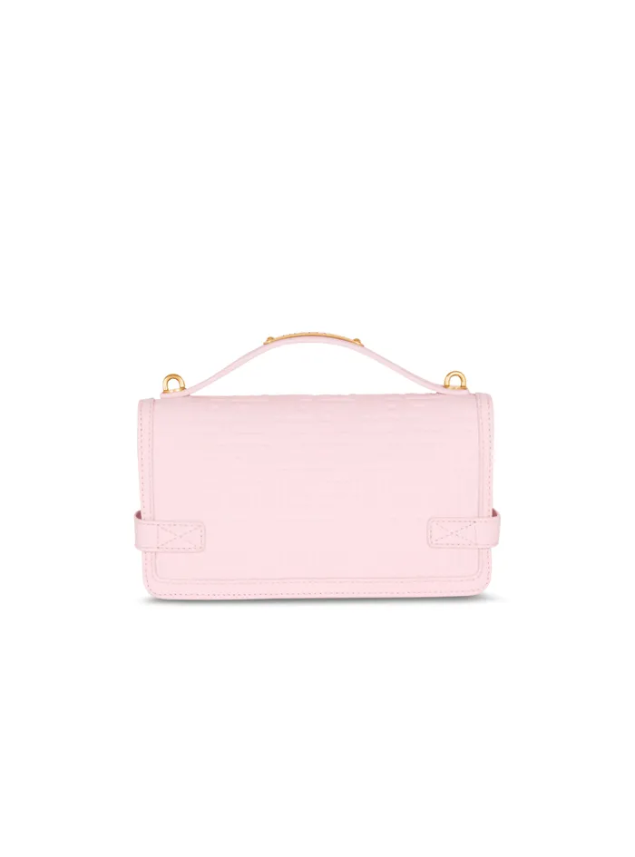 BBuzz 24 Grained Monogram Leather Shoulder Bag Pink Women Balmain Handbags
