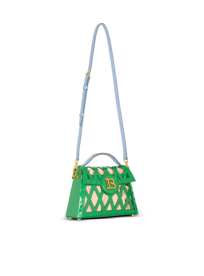 BBuzz Dynasty Bag In Diamond Patent Leather Green Women Balmain Handbags