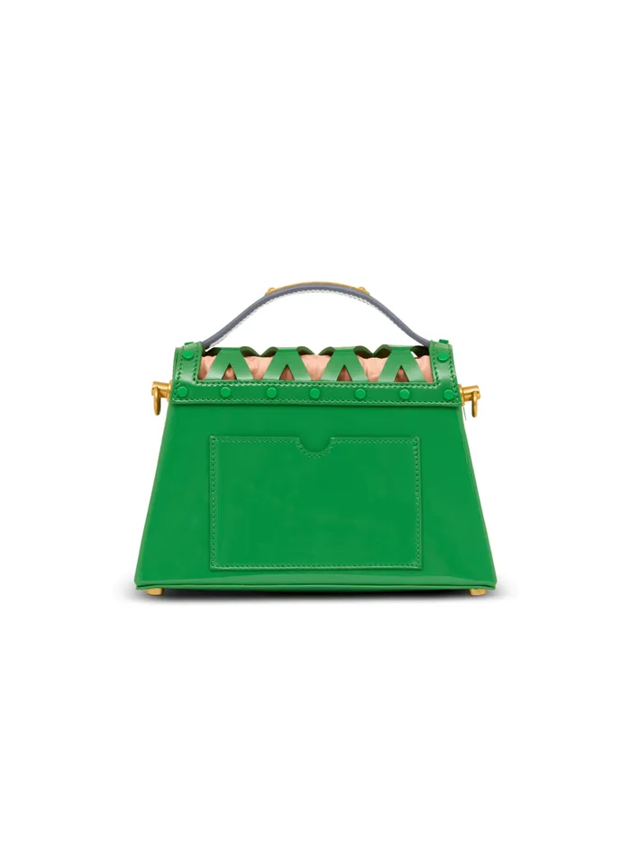 BBuzz Dynasty Bag In Diamond Patent Leather Green Women Balmain Handbags