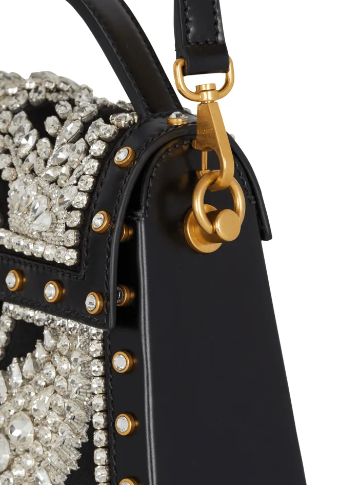 BBuzz Dynasty Bag In Embroidered Satin Black Women Balmain Handbags