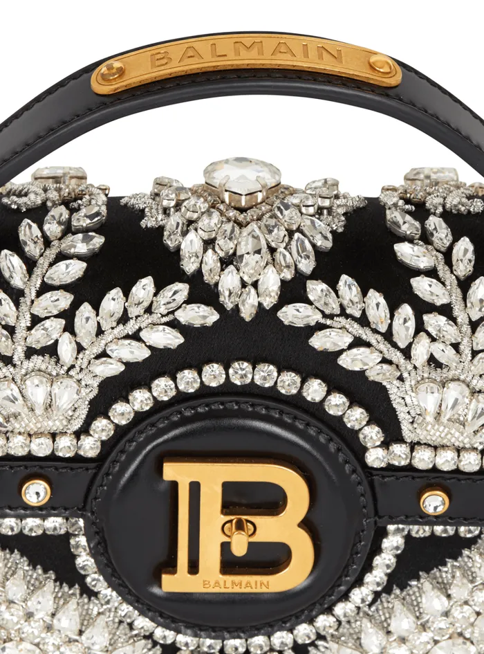 BBuzz Dynasty Bag In Embroidered Satin Black Women Balmain Handbags