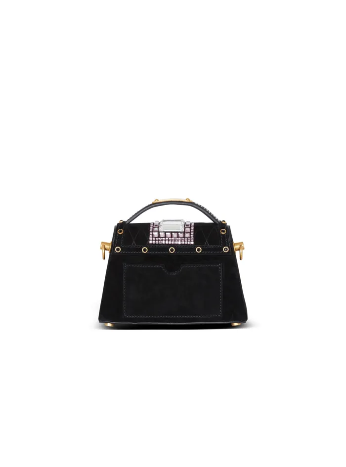 BBuzz Dynasty Small Suede Bag With Embroidery Black Women Balmain Handbags