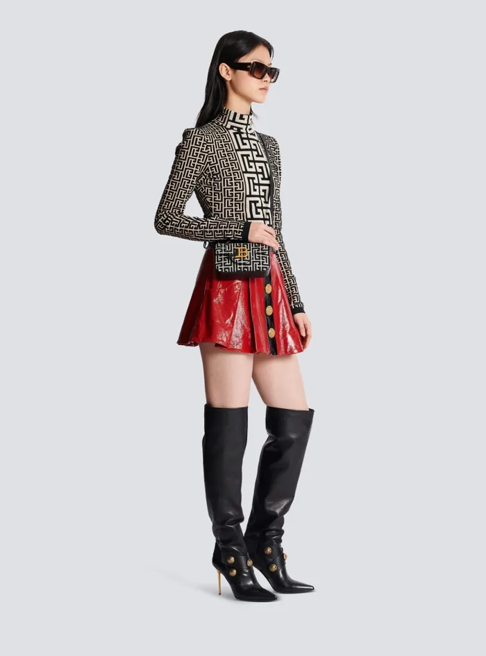 BBuzz Mini Monogrammed Jacquard Bag Black Women Balmain Handbags