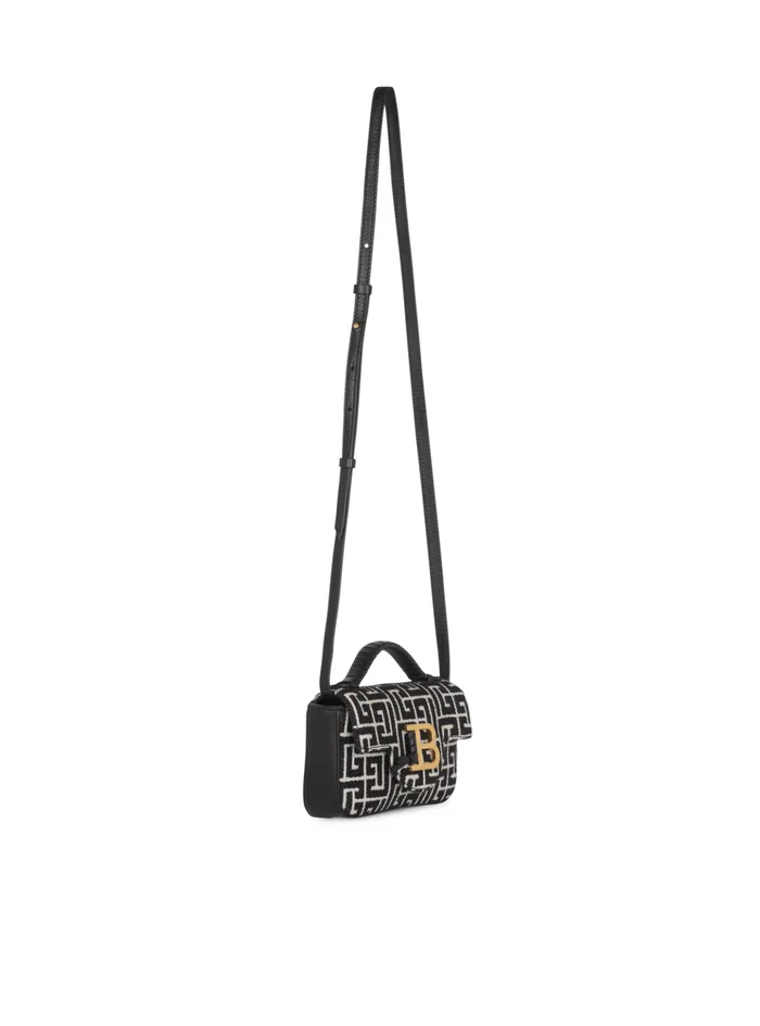 BBuzz Mini Monogrammed Jacquard Bag Black Women Balmain Handbags
