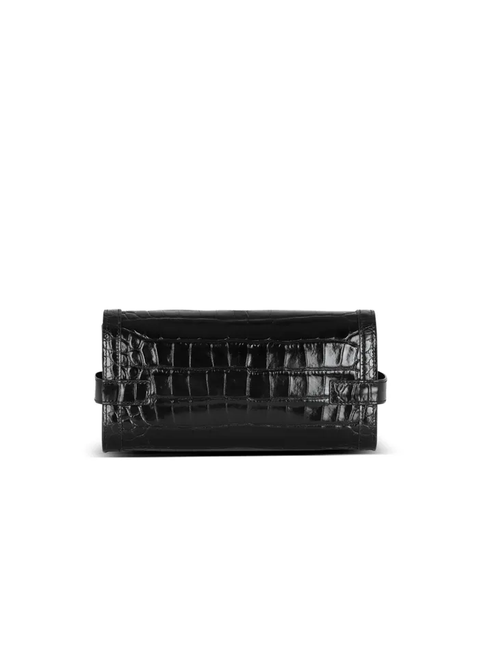 BBuzz Pouch 23 Leather Clutch Black Women Balmain Clutches