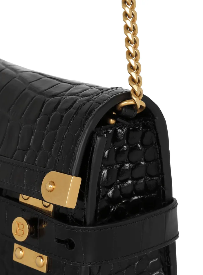 BBuzz Pouch 23 Leather Clutch Black Women Balmain Clutches