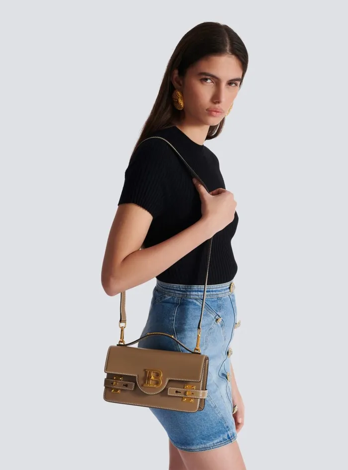 BBuzz Shoulder 24 Calfskin Bag Brown Women Balmain Handbags