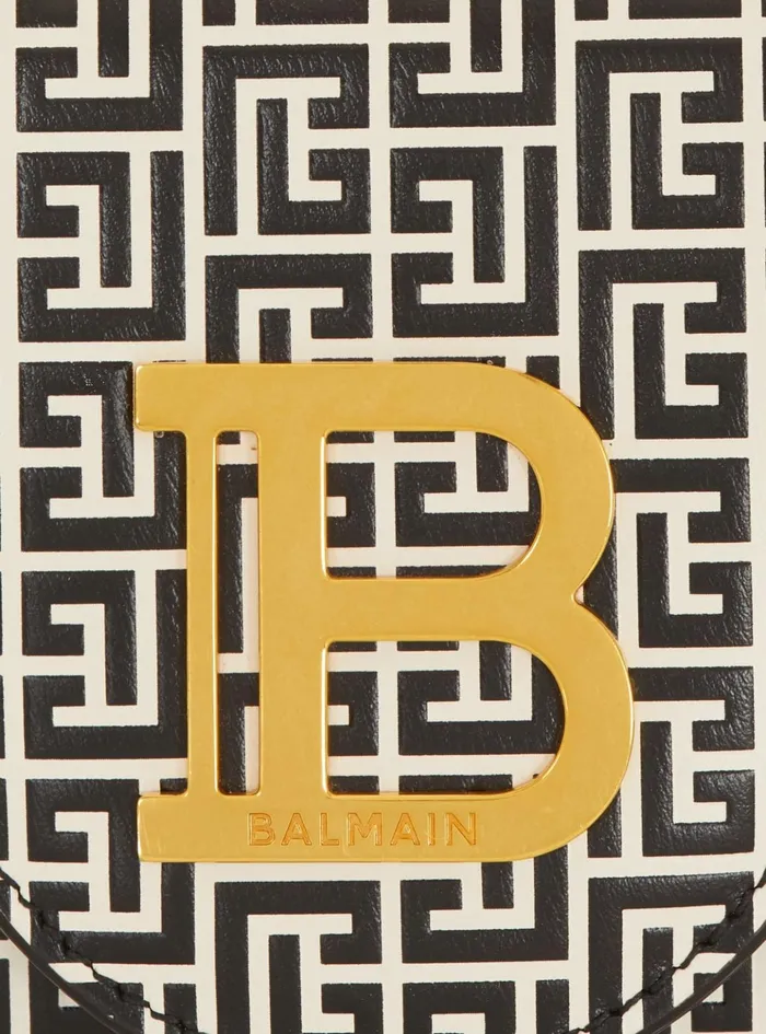 BBuzz Wallet In Monogrammed Embossed Calfskin Black Women Balmain Clutches