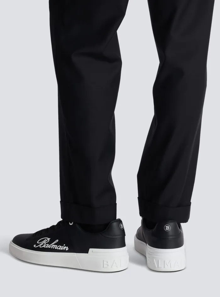 BCourt Signature Calfskin Sneakers Black Men Balmain Sneakers