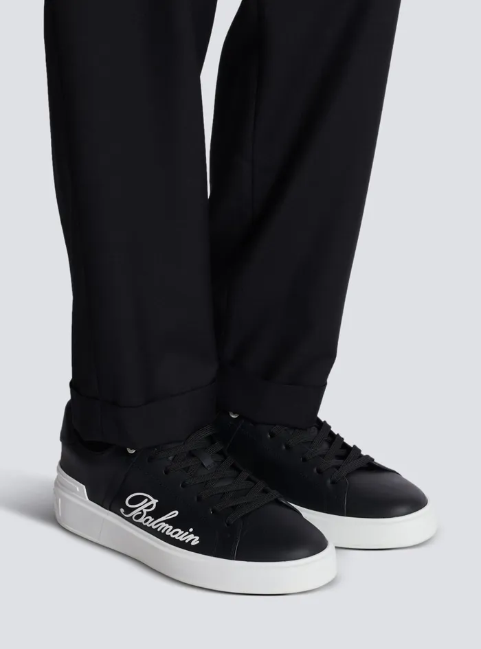 BCourt Signature Calfskin Sneakers Black Men Balmain Sneakers