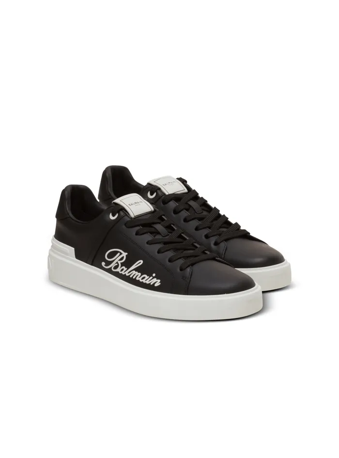 BCourt Signature Calfskin Sneakers Black Men Balmain Sneakers