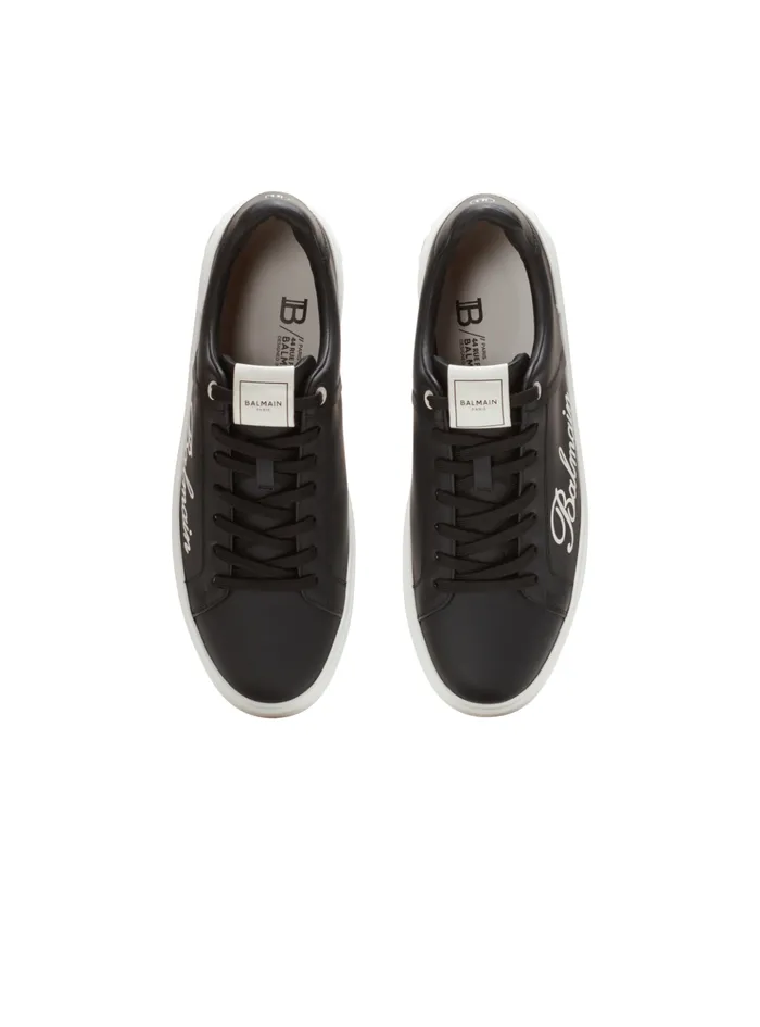BCourt Signature Calfskin Sneakers Black Men Balmain Sneakers