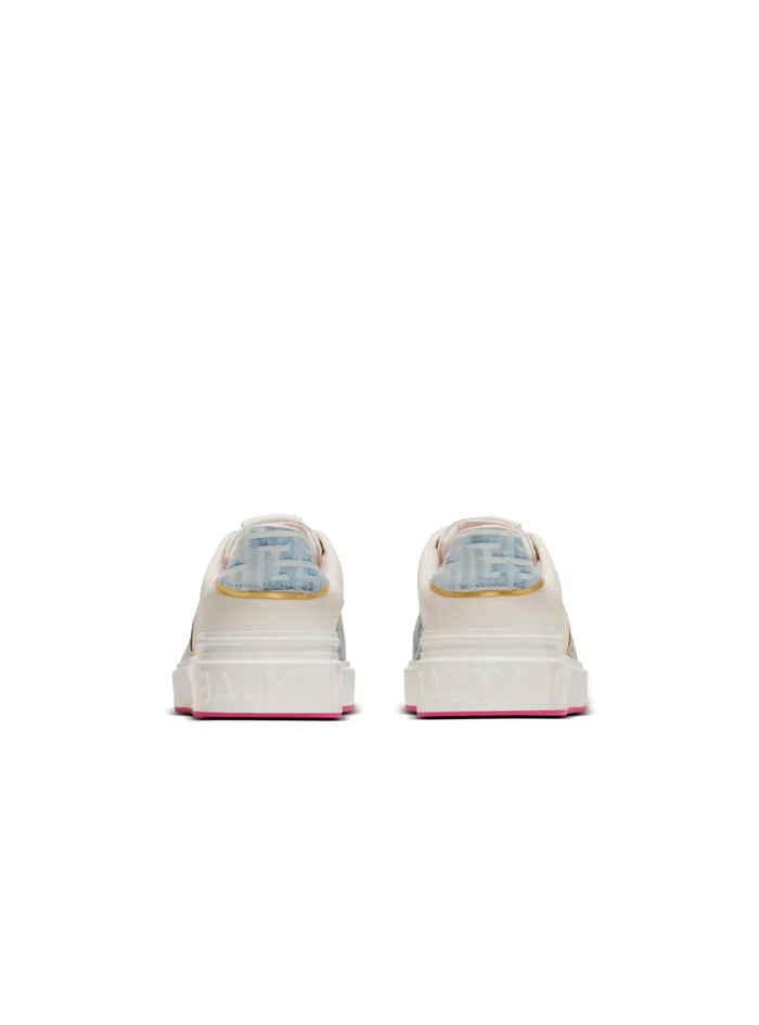 BCourt Sneakers In Leather And Denim White Women Balmain Sneakers