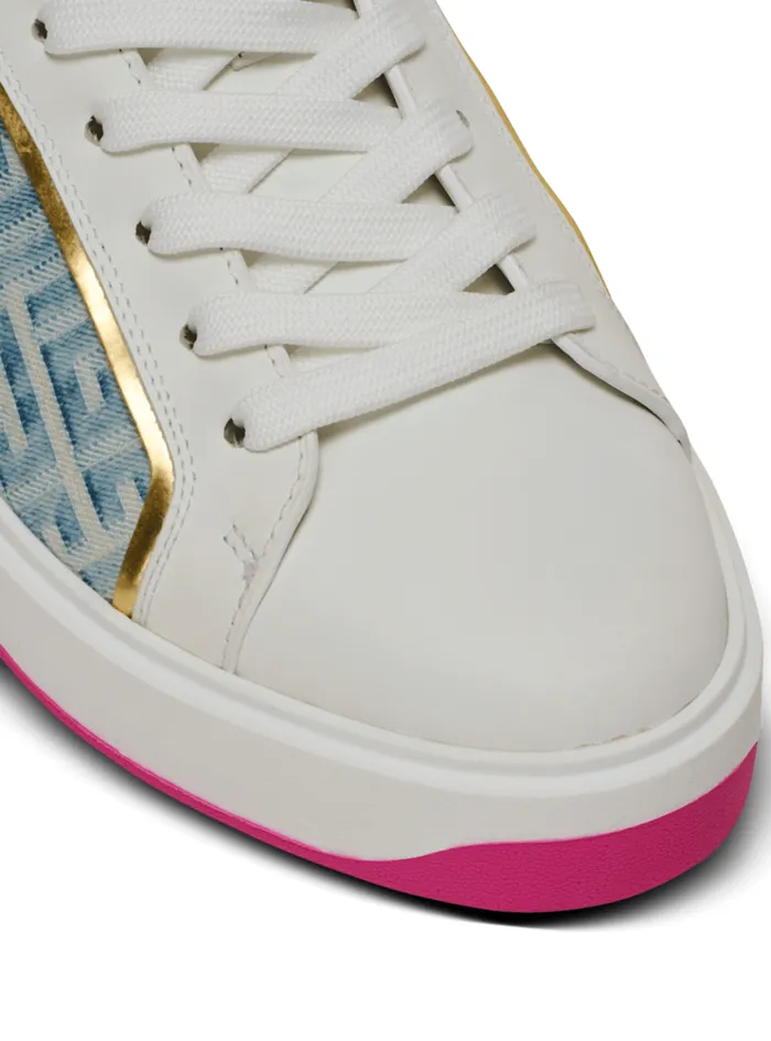 BCourt Sneakers In Leather And Denim White Women Balmain Sneakers