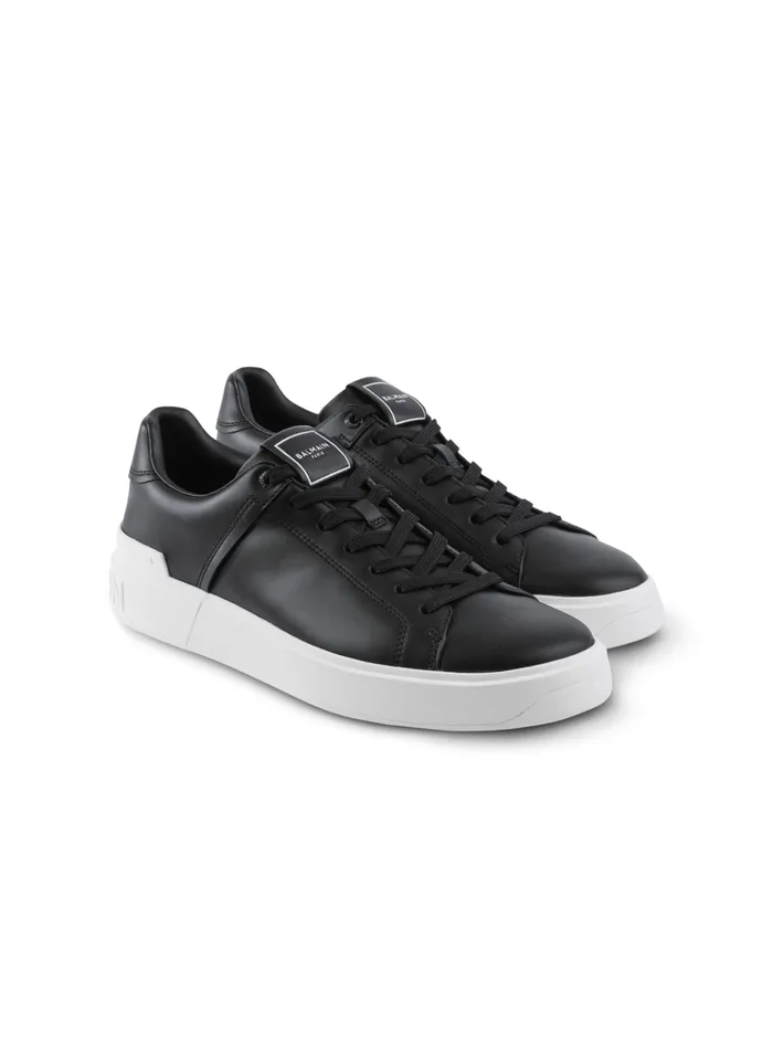 BCourt Trainers In Calfskin Black Women Balmain Sneakers