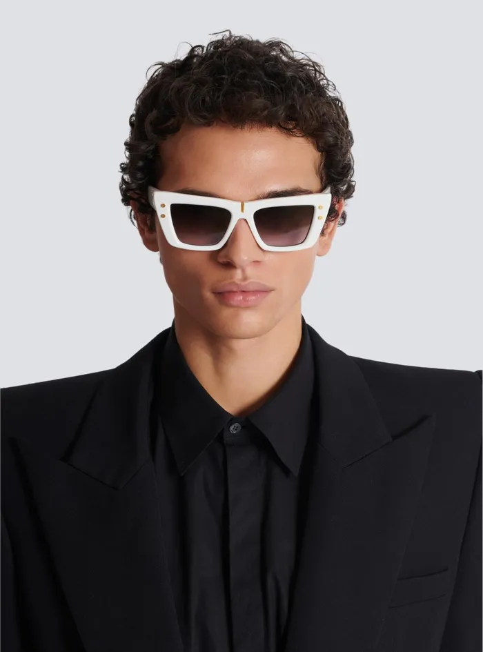 BEye Sunglasses White WomenMen Balmain Eyewear