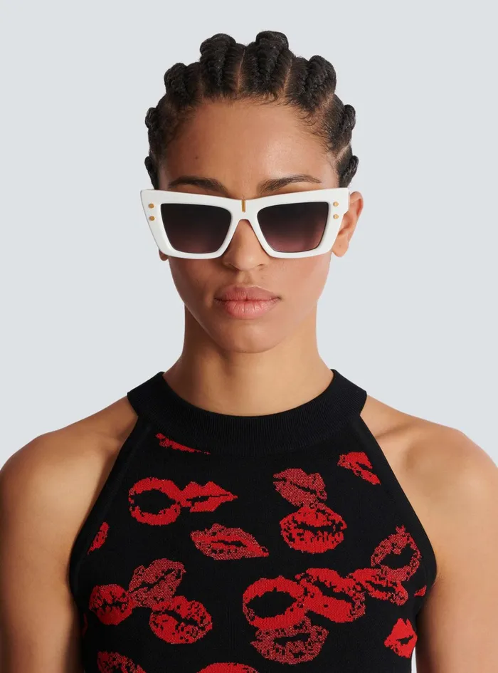 BEye Sunglasses White WomenMen Balmain Eyewear