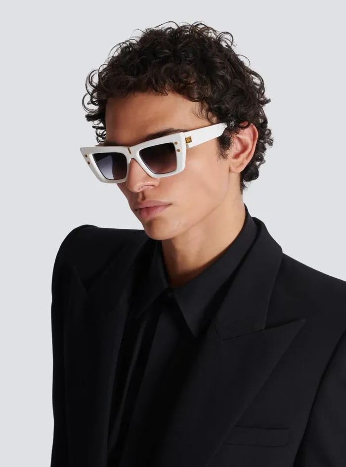 BEye Sunglasses White WomenMen Balmain Eyewear