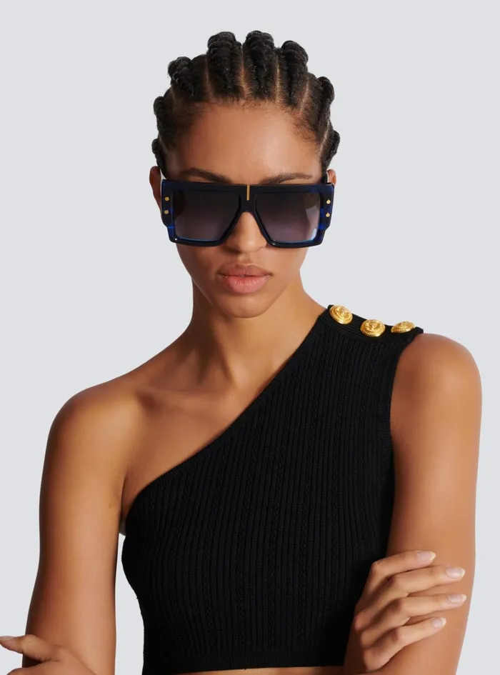 BGrand Sunglasses Blue WomenMen Balmain Eyewear
