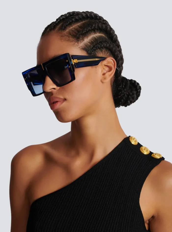 BGrand Sunglasses Blue WomenMen Balmain Eyewear