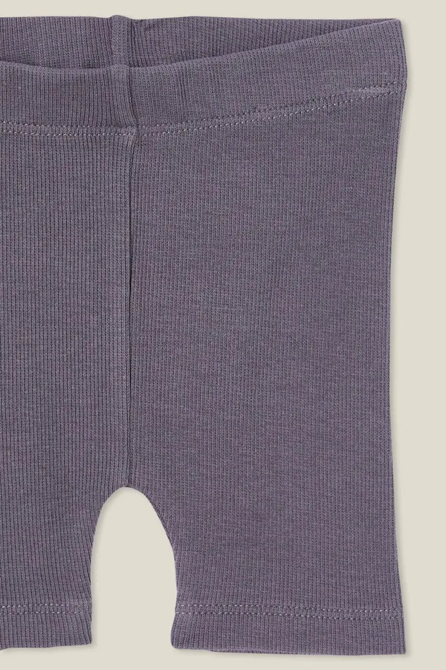 Baby Bottoms Cotton On Rain Rib Bike Shorties Rabbit Grey Wash