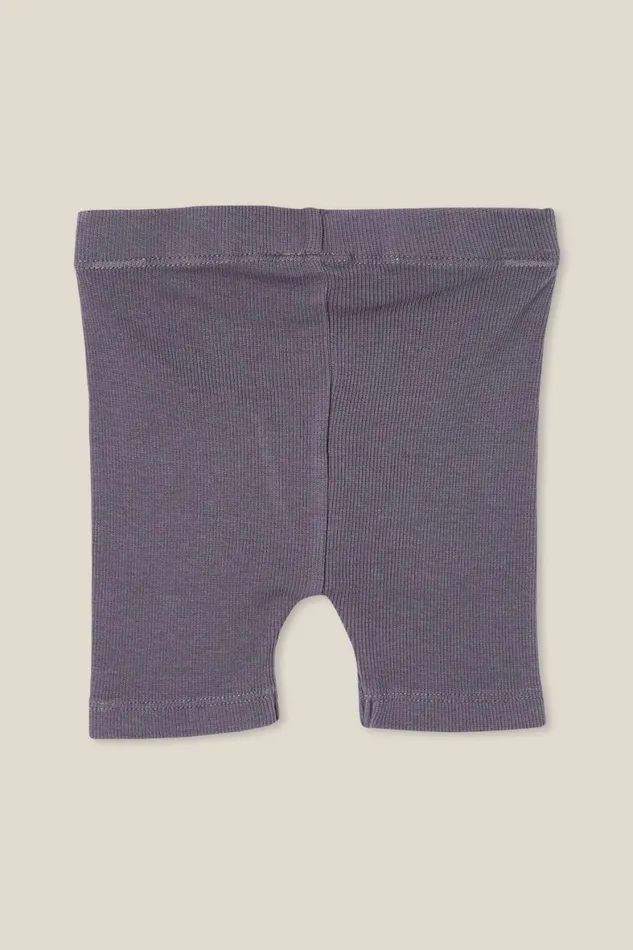 Baby Bottoms Cotton On Rain Rib Bike Shorties Rabbit Grey Wash