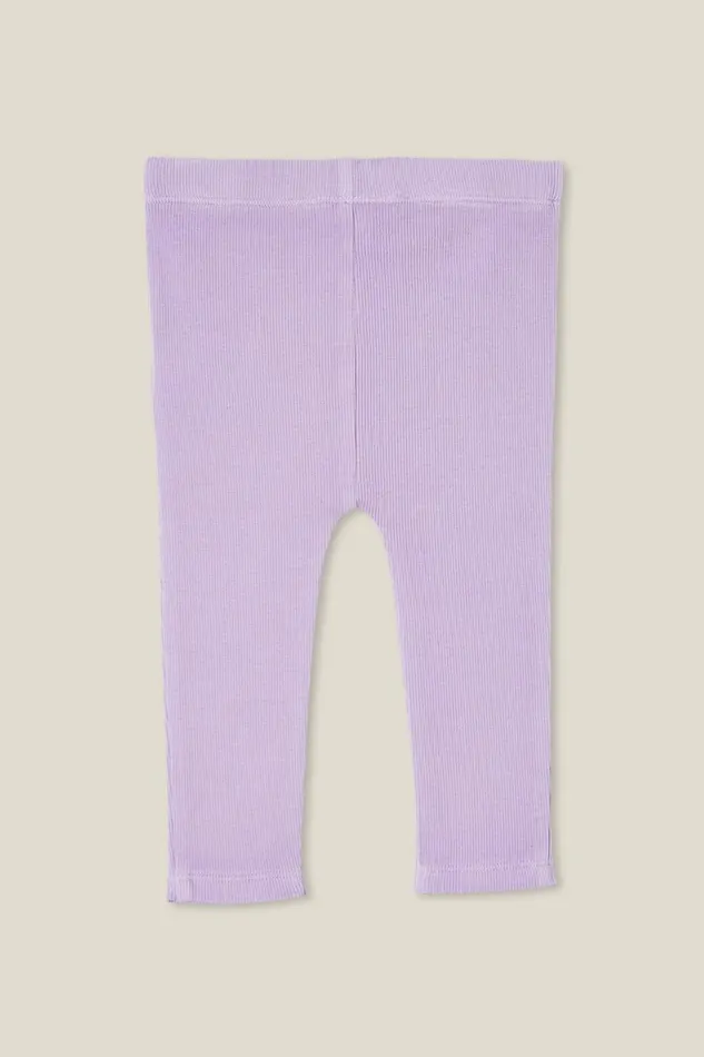 Baby Bottoms Cotton On The Row Rib Skinny Legging Lilac Drop Wash