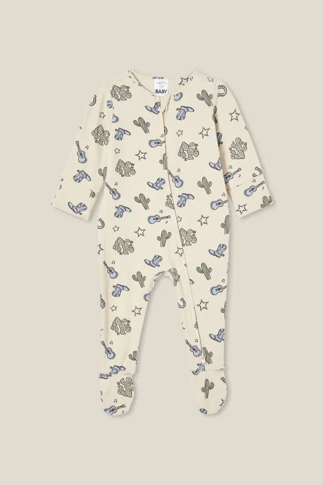 Baby Rompers and All In Ones Cotton On The Long Sleeve Zip Romper Usa Rainy Daycountry Cowboy