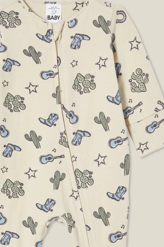 Baby Rompers and All In Ones Cotton On The Long Sleeve Zip Romper Usa Rainy Daycountry Cowboy
