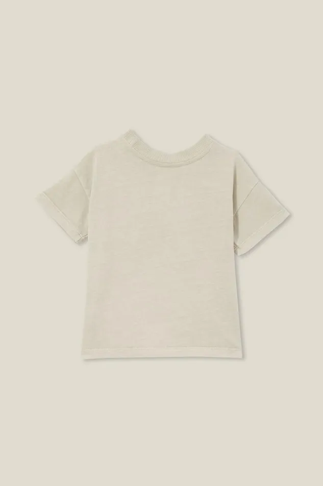 Baby Tops Jackets and Sweaters Cotton On Alfie Drop Shoulder Tee Rainy Day Wash