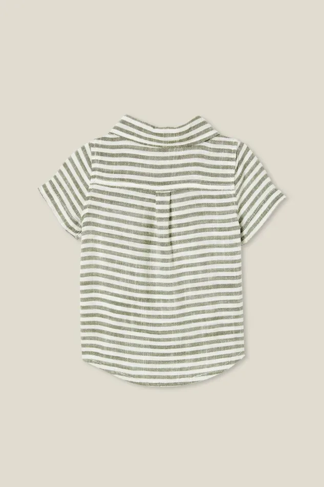 Baby Tops Jackets and Sweaters Cotton On Leonard Button Down Shirt Swag Greenvanilla Stripe