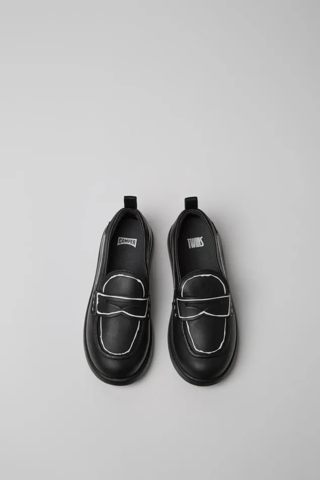 Ballerinas Kids Camper Twins Black Leather Shoes Ballerinas Kids Camper Twins Black Leather Shoes