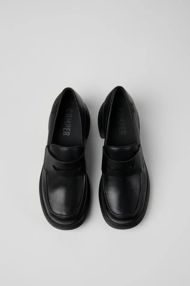 Ballerinas Women Camper Thelma Black Leather MoccasinBallerina