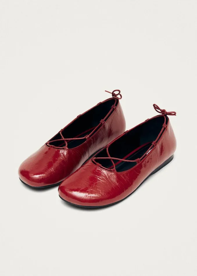 Ballet Flats Women ALOHAS Hollis Onix Red Leather Ballet Flats