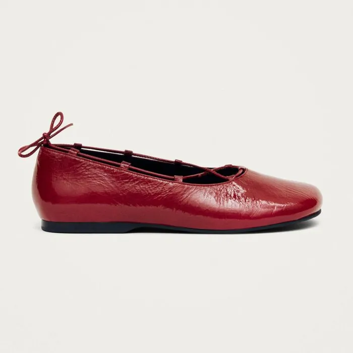 Ballet Flats Women ALOHAS Hollis Onix Red Leather Ballet Flats
