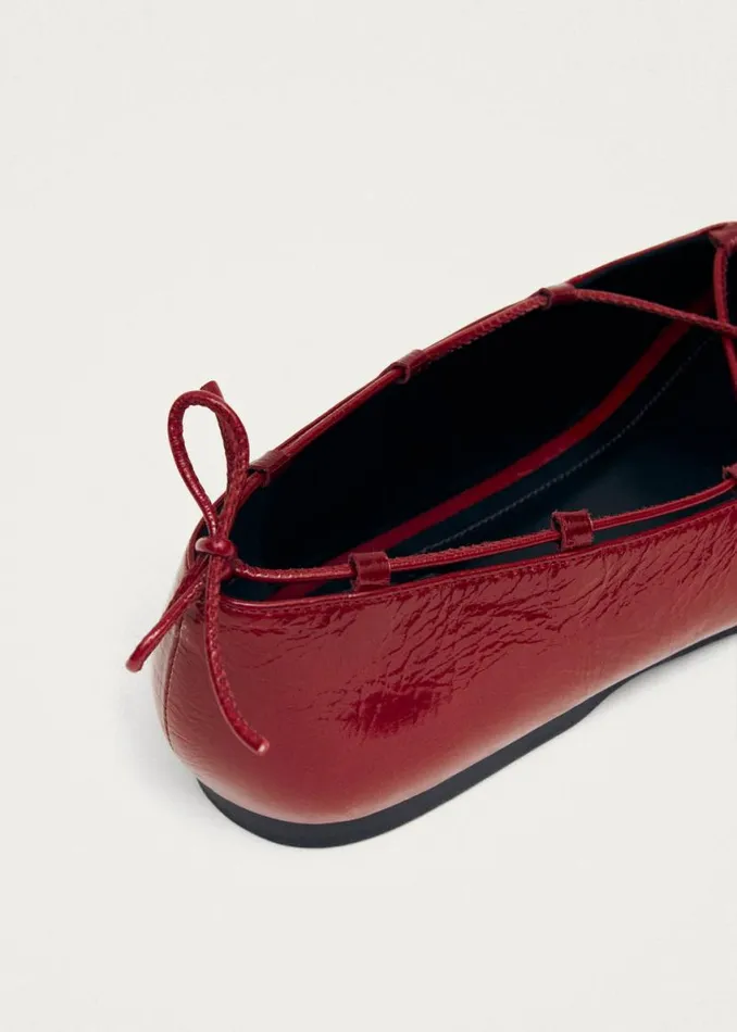 Ballet Flats Women ALOHAS Hollis Onix Red Leather Ballet Flats
