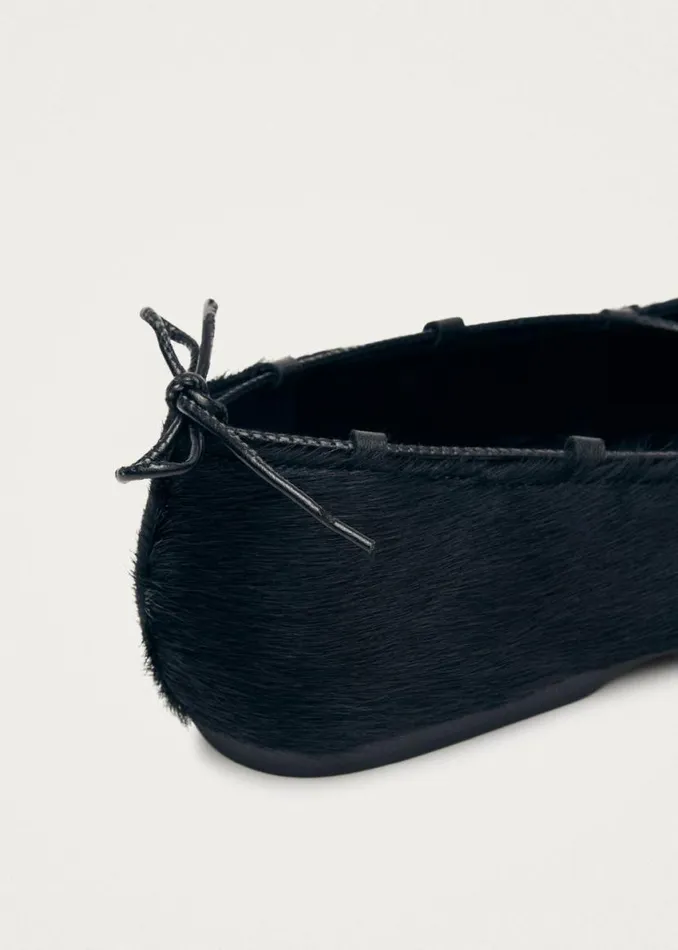 Ballet Flats Women ALOHAS Hollis Soft Black Leather Ballet Flats
