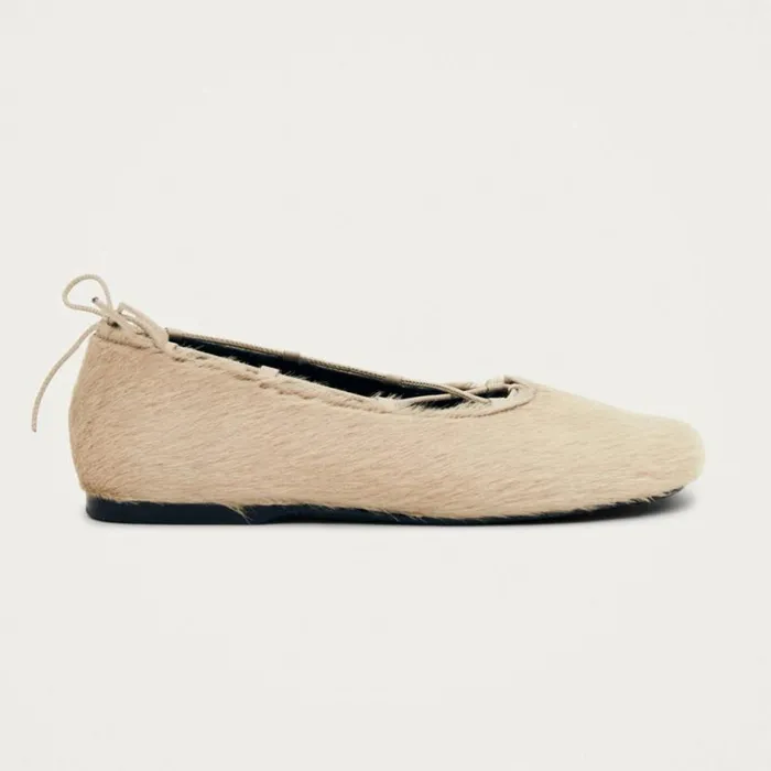 Ballet Flats Women ALOHAS Hollis Soft Cream Leather Ballet Flats
