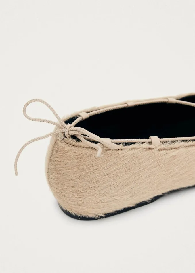 Ballet Flats Women ALOHAS Hollis Soft Cream Leather Ballet Flats